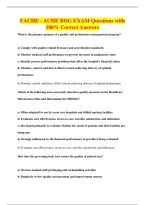 FACHE - ACHE BOG EXAM Questions with&NewLine;100&percnt; Correct Answers