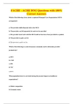 FACHE - ACHE BOG Questions with 100&percnt;&NewLine;Correct Answers