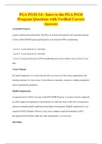 PGA PGM 3&period;0 - Intro to the PGA PGM&NewLine;Program Questions with Verified Correct&NewLine;Answers