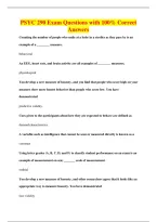 BUNDLE OF Psyc 290 QUESTIONS WITH VERIFIED CORRECT ANSWERS