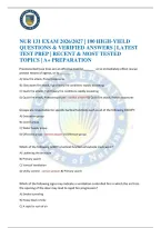 Nur 131 Exam 2026&sol;2027 &vert; 100 High-Yield Questions & Verified Answers &vert; Latest Test Prep &vert; Recent & Most Tested Topics &vert; A&plus; Preparation