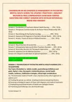 Nr 605 Diagnosis & Management In Psychiatric&NewLine;Mental Health Across The Lifespan I Practicum &vert; 2026&sol;2027 &NewLine;Midterm & Final Comprehensive Exam Bank Verified &NewLine;Questions And Correct Answers With Detailed Rationales&vert; &NewLine;Brand New Version&excl;&excl;