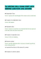 Tsa Writing Skills Exam Script With&NewLine;Verified Questions And Answers