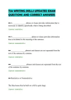 Tsa Writing Skills Updated Exam&NewLine;Questions And Correct Answers