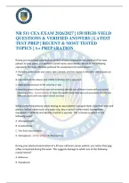 Nr 511 Cea Exam 2026&sol;2027 &vert; 150 High-Yield Questions & Verified Answers &vert; Latest Test Prep &vert; Recent & Most Tested Topics &vert; A&plus; Preparation