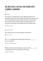 Iee 380 Exam 1 Actual Test Paper With&NewLine;Correct Answers&NewLine;