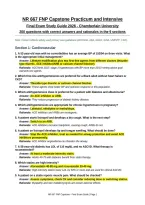NR 667 FNP Capstone Practicum and Intensive&NewLine;Final Exam Study Guide 2026 - Chamberlain University&NewLine;200 questions with correct answers and rationales in the 9 core sections&NewLine;