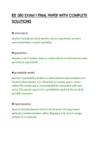 Iee 380 Exam 1 Final Paper With Complete&NewLine;Solutions