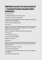 H&R Block Income Tax Course Quiz &num;1 &ndash; 2026&sol;2027 Complete Practice Question Bank