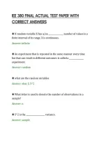 Iee 380 Final Actual Test Paper With&NewLine;Correct Answers