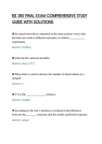Iee 380 Final Exam Comprehensive Study&NewLine;Guide With Solutions&NewLine;