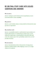 Iee 380 Final Study Guide With Solved&NewLine;Questions And Answers