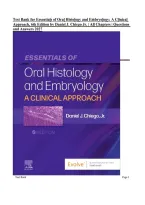Test Bank for Essentials of Oral Histology and Embryology&colon; A Clinical Approach&comma; 6th Edition by Daniel J&period; Chiego Jr&period; &vert; All Chapters 1&ndash;16 &vert; Questions & Answers 2027&NewLine;