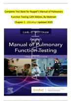 Ruppel&rsquo;s Manual of Pulmonary Function Testing&comma; 12th Edition by Mottram &mdash; Complete Test Bank&comma; Chapters 1&ndash;13