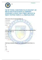 Nr 507 Week 4 Midterm Exam 2026&sol;2027 &vert; 60 High-Yield Questions & Verified Answers &vert; Latest Test Prep &vert; Recent & Most Tested Topics &vert; A&plus; Preparation