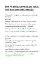 Ifsta 7Th Edition Written Exam 7 Actual&NewLine;Questions And Correct Answers&NewLine;