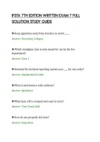 Ifsta 7Th Edition Written Exam 7 Full&NewLine;Solution Study Guide