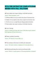 Ifsta Fire Instructor Complete Exam&NewLine;Review With Full Solutions