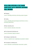 Ifsta Fire Officer Ii Test Bank&NewLine;Questions With Verified Answers&NewLine;Full Review