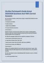 Glo-Bus Participant&rsquo;s Guide &ndash; 2025&sol;2026 Practice Questions and Complete Answers