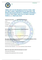 Nr566 Advanced Pharmacology For Care Of The Family Midterm Exam 2026&sol;2027 &vert; 100 High-Yield Questions & Verified Answers &vert; Latest Test Prep &vert; Recent & Most Tested Topics &vert; A&plus; Preparation