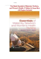 Test Bank&colon; Essentials of Maternity&comma; Newborn&comma; and Women&rsquo;s Health&comma; 6th Edition by Susan Ricci - All Chapters and Rationals Included