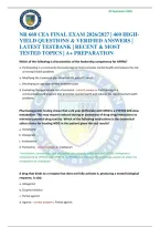 Nr 668 Cea Final Exam 2026&sol;2027 &vert; 460 High-Yield Questions & Verified Answers &vert; Latest Testbank &vert; Recent & Most Tested Topics &vert; A&plus; Preparation
