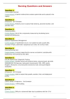 Nursing Questions and Answers