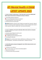 Ati Mental Health A Exam &NewLine;Latest Update 2023