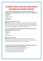 Ati Mental Health B 2019 Proctored Exam 70 &NewLine;Questions With Answers Highlited