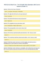 NUR 221 &lpar;Critical Care - Test 3&rpar; Study Notes Questions with Correct&NewLine;Answers &lpar;Grade A&plus;&rpar;