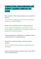 Il Mpje Actual Exam Questions And&NewLine;Correct Answers Complete Test&NewLine;Paper