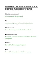 Illinois Pesticide Applicator Test Actual&NewLine;Questions And Correct Answers