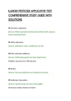 Illinois Pesticide Applicator Test&NewLine;Comprehensive Study Guide With&NewLine;Solutions