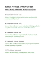 Illinois Pesticide Applicator Test&NewLine;Questions And Solutions Graded A&plus;