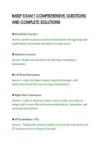 Imsep Exam 1 Comprehensive Questions&NewLine;And Complete Solutions