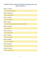 Top 200 Fast Mover Drugs in the Pharmacy Questions with Correct&NewLine;Answers &lpar;Grade A&plus;&rpar;