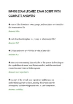 Inp402 Exam Updated Exam Script With&NewLine;Complete Answers