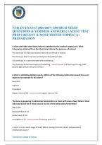 Nur 257 Exam 5 2026&sol;2027 &vert; 200 High-Yield Questions & Verified Answers &vert; Latest Test Prep &vert; Recent & Most Tested Topics &vert; A&plus; Preparation