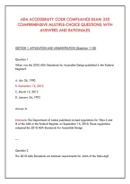 Ada Accessibility Code Compliance Exam 350 &NewLine;Comprehensive Multiple-Choice Questions With &NewLine;Answers And Rationales 