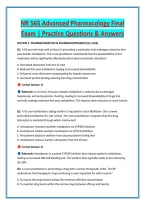 NR 565 Advanced Pharmacology Final &NewLine;Exam &vert; Practice Questions & Answers