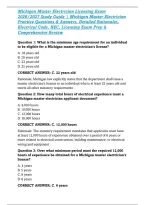 Michigan Master Electrician Licensing Exam 2026&sol;2027 Study Guide &vert; Michigan Master Electrician Practice Questions & Answers&comma; Detailed Rationales&comma; Electrical Code&comma; NEC&comma; Licensing Exam Prep & Comprehensive Review