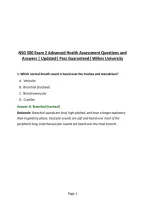NSG 500 Exam 2 Advanced Health Assessment Questions and Answers &vert; Updated&vert; Pass Guaranteed&vert; Wilkes University