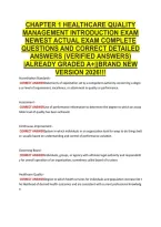 Chapter 1 Healthcare Quality &NewLine;Management Introduction Exam &NewLine;Newest Actual Exam Complete &NewLine;Questions And Correct Detailed &NewLine;Answers &lpar;Verified Answers&rpar; &NewLine;&vert;Already Graded A&plus;&vert;&vert;Brand New &NewLine;Version 2026&excl;&excl;&excl; 