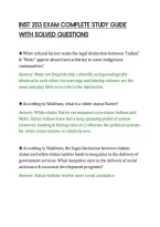 Inst 203 Exam Complete Study Guide&NewLine;With Solved Questions
