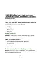 NSG 500 EXAMS 1-3 Advanced Health Assessment Questions and Answers&vert; Updated&vert; Pass Guaranteed
