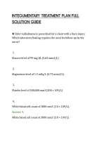 Integumentary Treatment Plan Full&NewLine;Solution Guide