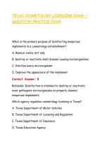Texas Cosmetology Licensing Exam &mdash;&NewLine;Question Practice Exam 