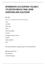 Intermediate Accounting Volume 2&NewLine;7Th Edition Beechy Final Paper&NewLine;Questions And Solutions
