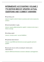 Intermediate Accounting Volume 2&NewLine;7Th Edition Beechy Updated Actual&NewLine;Questions And Correct Answers